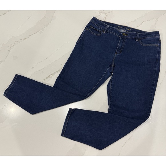 Michael Kors Dark Wash Skinny Leg Mid Rise Jeans Womens Size 10 City‎ Classic - Picture 1 of 10